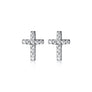 Pendientes cruz con circonitas 'Tiny'. Plata de ley 925 - Sophie & Loheme