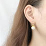 Pendientes Perla aro circular. Plata de ley 925 - Sophie & Loheme