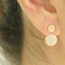 Pendientes dos circulos mate. Plata de ley 925 - Sophie & Loheme