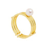 Anillo multitalla 'Pure'. Plata de ley 925 y perla redonda natural - Sophie & Loheme