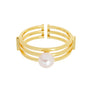 Anillo multitalla 'Pure'. Plata de ley 925 y perla redonda natural - Sophie & Loheme