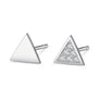 Pendientes triángulos con circonitas 'Tiny'. Plata de ley 925 - Sophie & Loheme