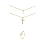 Pack Doble cadena cruz 'Tiny' + Anillo cruz 'Tiny' - Sophie & Loheme